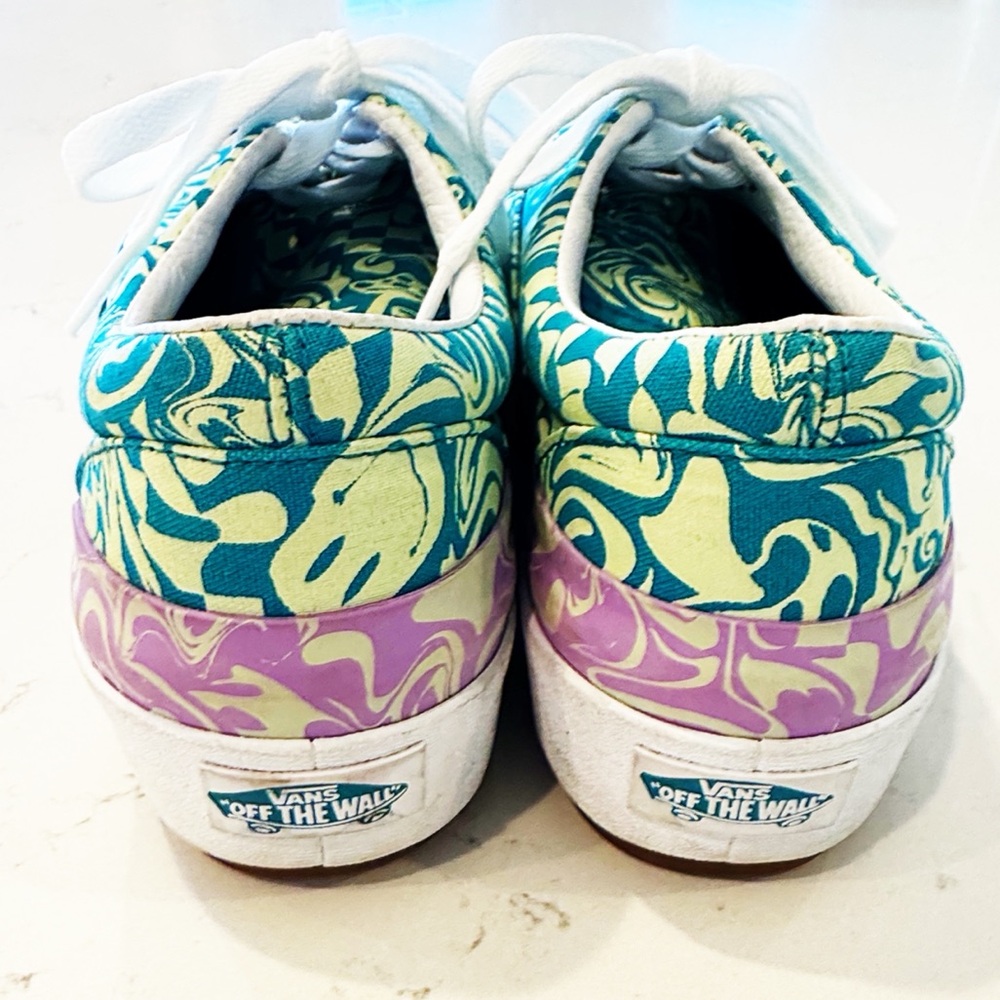 VANS Era Stacked/Platform Sneaker In Wavy Daze Tile Blue Size 6.5 Like New! - Picture 6 of 8